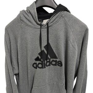 Adidas Mens Hooded Long Sleeve Sweatshirt Size XXL Gray Embroidered Logo